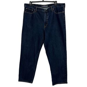LANDS’ END Men’s Blue Jeans Sz W42”/L29.5” Dark Wash Traditional Fit Pockets